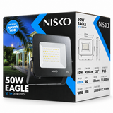 הדמיית קרטון של פנס הצפה EAGLE 50W אור קר NISKO (הדמיה, לא צילום)