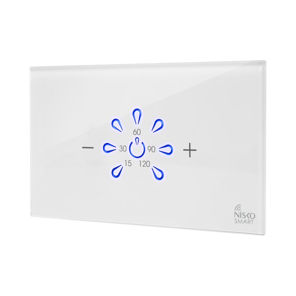 מתג טאץ׳ חכם לדוד NISKO SMART זכוכית לבנה עם חיבור WiFi