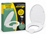 מושב אסלה נשלף טורנדו פלוס – טריקה שקטה לבן / שחור ספאדיני