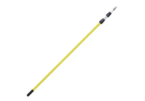 מוט אלומיגלס טלסקופי מקצועי באורך 7.3 מטר, עשוי אלומיניום ופיברגלס משוריין, מתאים לצביעה בגובה עם מנגנון נעילה חיצוני ליציבות מקסימלית