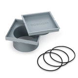 מכסה דקורטיבי לקופסת ביקורת 2.1 DRG DOROGER בצבע אפור – כיסוי ניקוז מודרני מפלסטיק עמיד, מתאים למקלחות ומרפסות, בעיצוב נקי ואסתטי