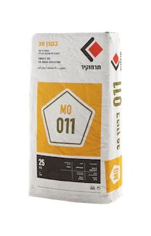 שק בטון מוכן תרמוקיר MO 011 – תערובת בטון B30 לשימוש מקצועי ופשוט, מתאימה ליציקות, תיקוני קירות ומילוי תעלות, לשימוש פנימי וחיצוני