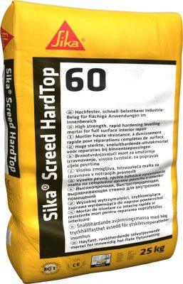 שק סיקה סקריד הרדטופ 60 של Sika – סקריד צמנטי אפור בשק 25 ק״ג, מיועד לפילוס ושיקום רצפות בטון תעשייתיות, מהיר ייבוש ועמיד בעומסים כבדים.