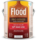 צבע אטום לעץ Flood – מיכל צבע עם גוון אטום עשיר המיועד להגנה וייפוי עץ חיצוני, לשמירה על מראה טבעי ועמידות לאורך זמן מפני קרני UV, מים ולחות.