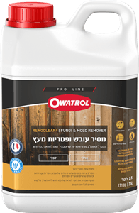 מסיר עובש ופטריות לעץ מבית Owatrol – חומר ניקוי מקצועי לניקוי עמוק של דקים וריהוט עץ חיצוני, מחזיר מראה טבעי ללא צורך בליטוש.