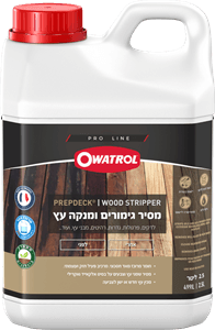 ווד סטריפר של Owatrol – מסיר גימורים לעץ חיצוני, מסיר צבעים, שמנים וסילרים מדקים, גדרות וריהוט גן