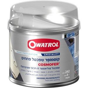 שפכטל פוליאסטר דו-רכיבי קוסמופר – חומר תיקונים מקצועי לרכב, עץ, מתכת ובטון, גימור חלק, מתאים לפנים וחוץ