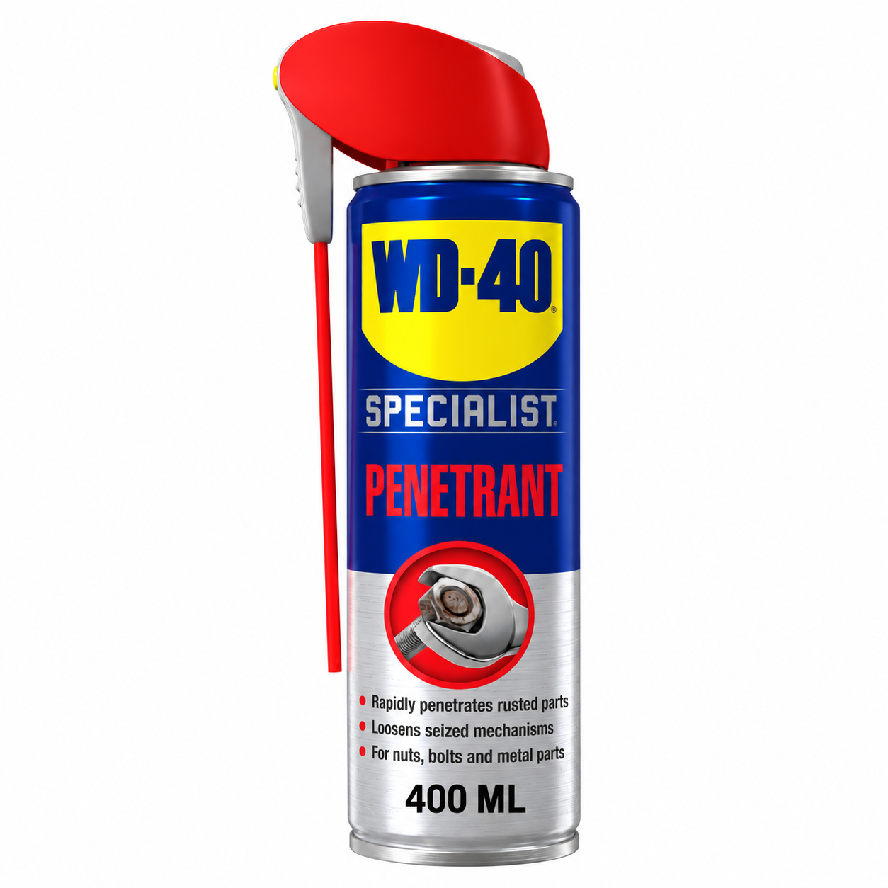 ספריי שמן חודר WD-40 Specialist Penetrant לשחרור ברגים, אומים וחלקים חלודים ותפוסים