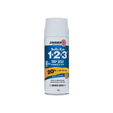 ספריי צבע פריימר 1.2.3 – צבע יסוד רב־שימושי לכיסוי כל סוגי המשטחים, כולל קרמיקה, פח מגולוון, צבע שמן ועץ, עם הגנה מפני חלודה ועובש וכיסוי מלא לכתמים קשים.