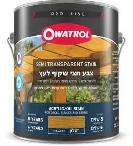 צבע חצי שקוף לעץ חיצוני Owatrol – מיכל צבע לעץ עם גימור שקוף וחצי שקוף, המיועד להגנה ועמידות גבוהה מפני קרני שמש UV, מים ועובש, מתאים לדקים, פרגולות, גדרות ובתי עץ.