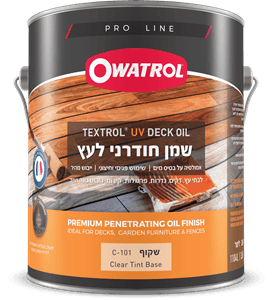 שמן חודרני לעץ Owatrol Textrol – שמן עץ איכותי להגנה על דקים, פרגולות ורהיטי גן, מתאים לעץ חיצוני, עמיד למים וקרינת UV