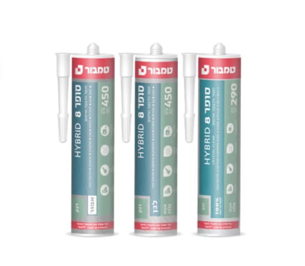 סופר 8 HYBRID טמבור – חומר הדבקה ואיטום מקצועי לשימוש פנימי וחיצוני