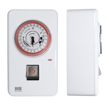 טיימר שעון שבת 24 שעות Wise Electric להתקנה על הטיח, מבט קדמי וצדדי