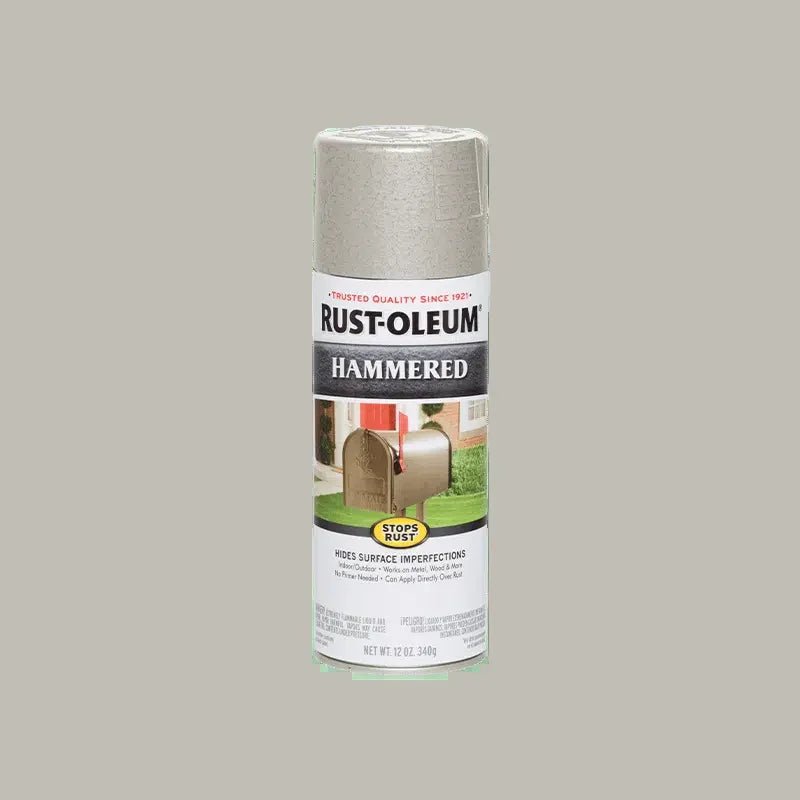 ספריי צבע למתכת מרוקע RUST-OLEUM בגימור מרוקע ליישום ישיר על חלודה – ספריי מתכת עמיד לגדרות, ברזל וריהוט גינה.
