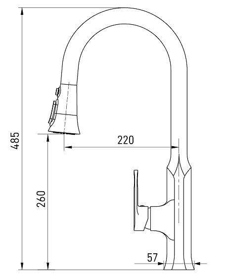 ברז מטבח נשלף PIER כרום ניקל AQUILA PREMIUM