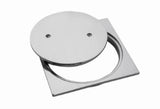 מכסה מונח ללא הברגה 4″ כרום + טבעת מרובעת
