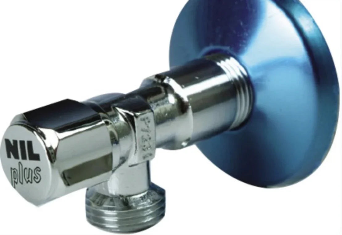 ברז NIL אורגינל גרמני – ברז מתכת איכותי למערכות מים, כולל חיבורי 1/2–1/2 ו-1/2–3/8, בעיצוב תעשייתי עמיד נגד קורוזיה.