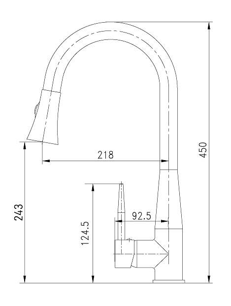 ברז מטבח נשלף CUCINA כרום ניקל AQUILA PREMIUM