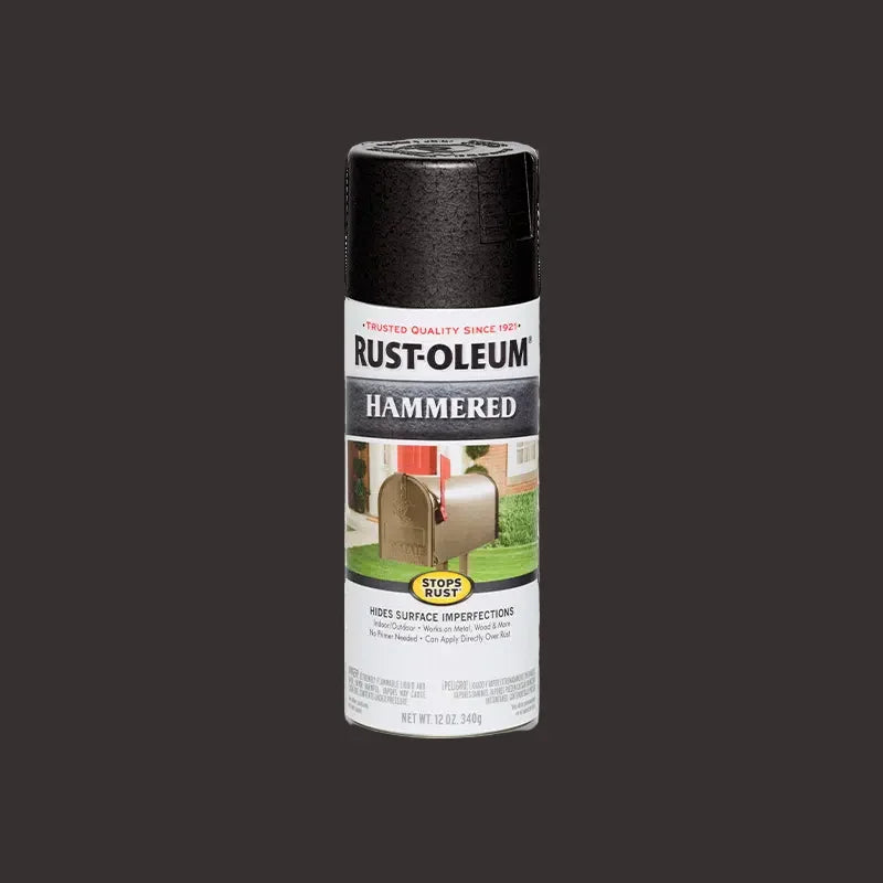 ספריי צבע למתכת מרוקע RUST-OLEUM בגימור מרוקע ליישום ישיר על חלודה – ספריי מתכת עמיד לגדרות, ברזל וריהוט גינה.