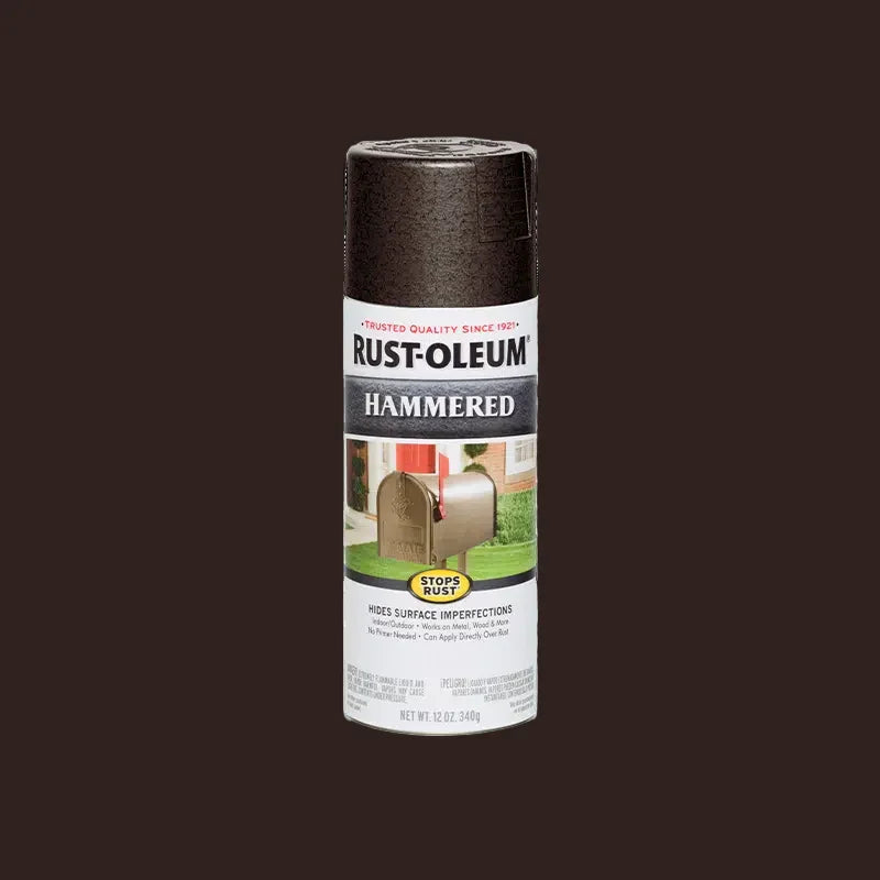 ספריי צבע למתכת מרוקע RUST-OLEUM בגימור מרוקע ליישום ישיר על חלודה – ספריי מתכת עמיד לגדרות, ברזל וריהוט גינה.