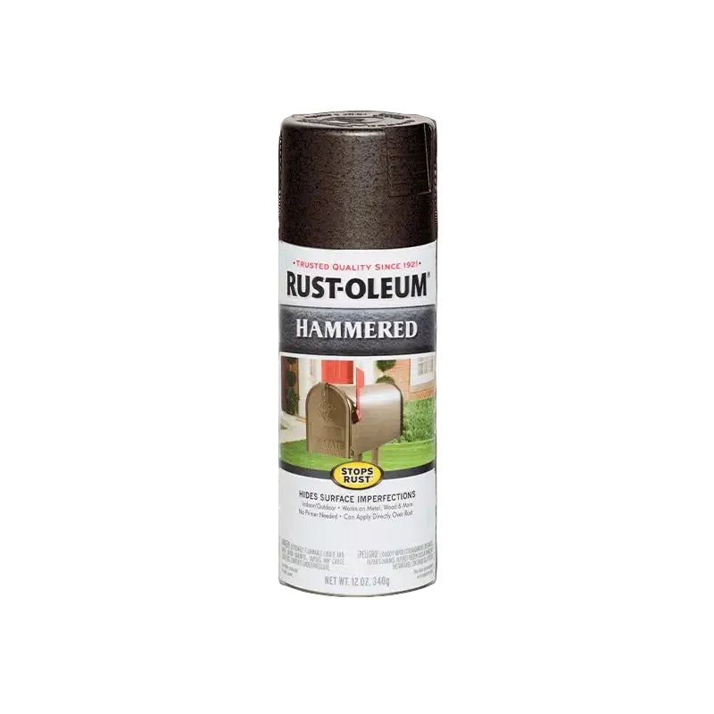 ספריי צבע למתכת מרוקע RUST-OLEUM בגימור מרוקע ליישום ישיר על חלודה – ספריי מתכת עמיד לגדרות, ברזל וריהוט גינה.