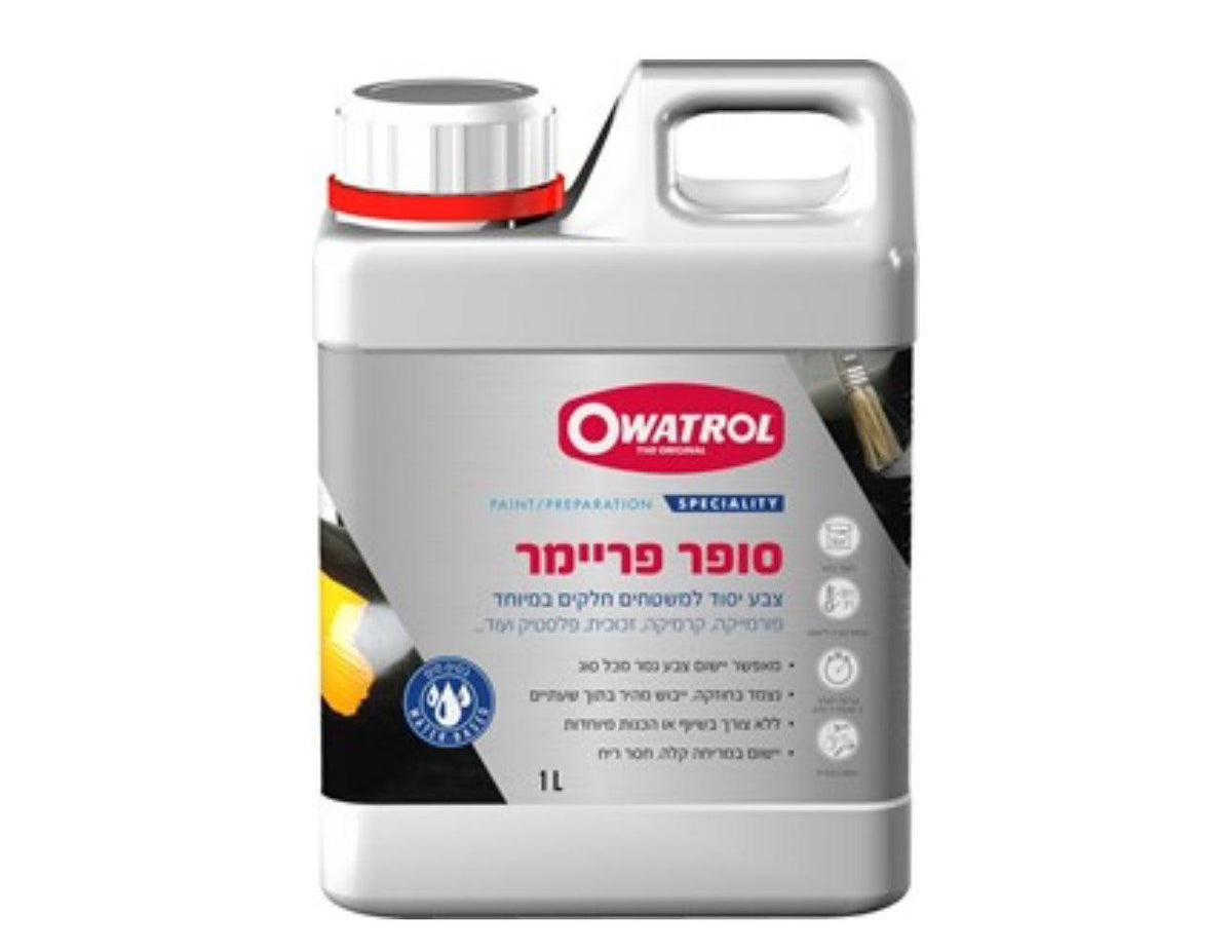 צבע יסוד שקוף למשטחים חלקים – סופר פריימר מקצועי לפורמייקה, זכוכית, קרמיקה ומתכת, ללא צורך בשיוף, מתאים לשימוש פנימי וחיצוני.