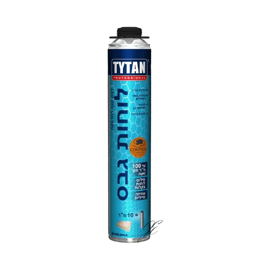מיכל קצף הדבקת גבס TYTAN ליישום מהיר ונקי של לוחות גבס על קירות ותקרות.