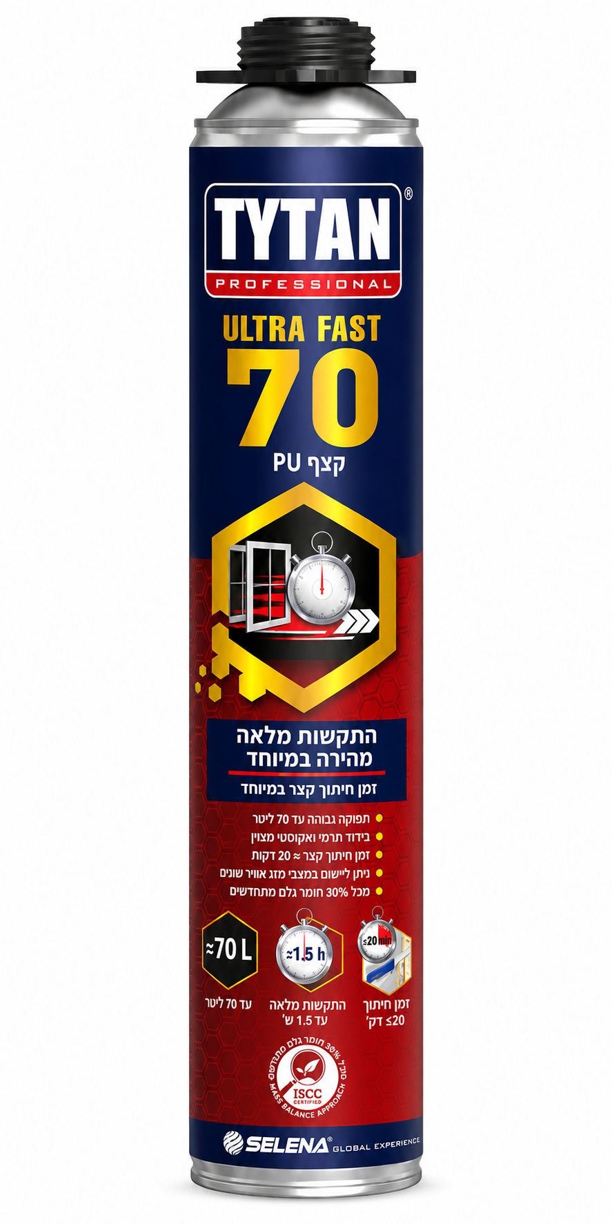 קצף פוליאוריטן לאקדח TYTAN ULTRA FAST 70 מקצועי ומהיר 870 מ״ל