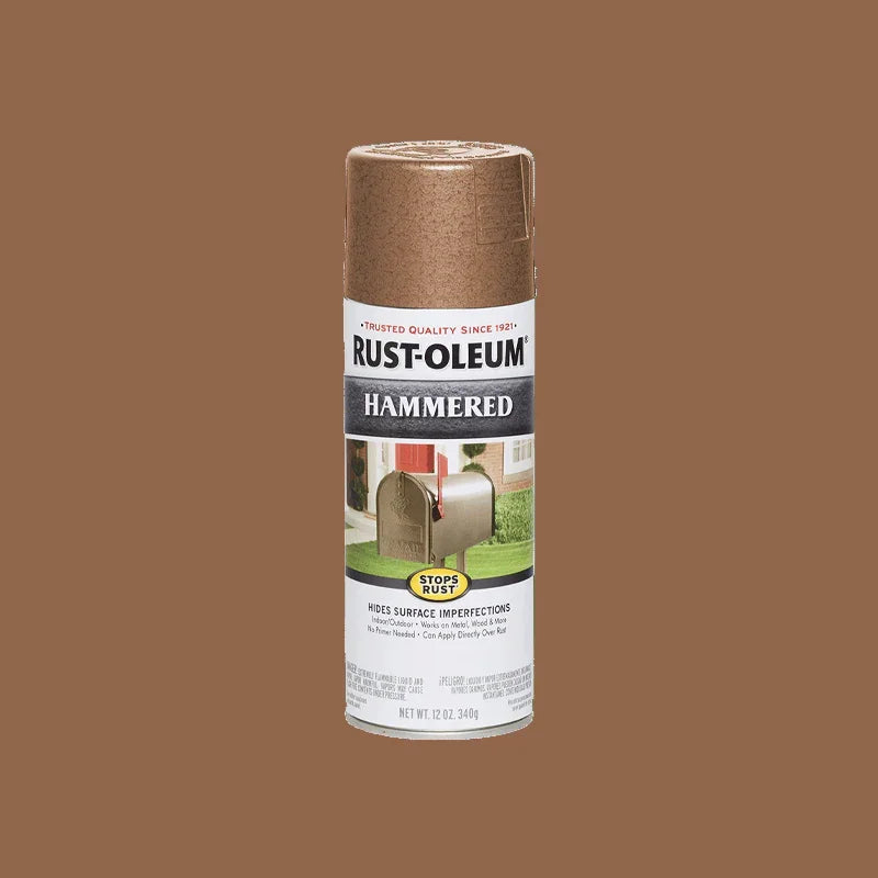ספריי צבע למתכת מרוקע RUST-OLEUM בגימור מרוקע ליישום ישיר על חלודה – ספריי מתכת עמיד לגדרות, ברזל וריהוט גינה.