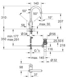 ברז פרח BauClassic דגם U כרום ניקל GROHE 23095000